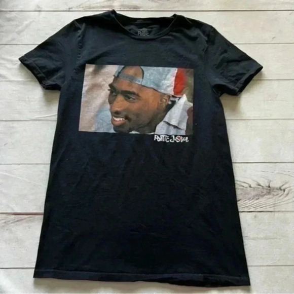 Poetic Justice Movie Tupac Shakur Mens Graphic Tee Black T-Shirt Size Sm… - Picture 1 of 5